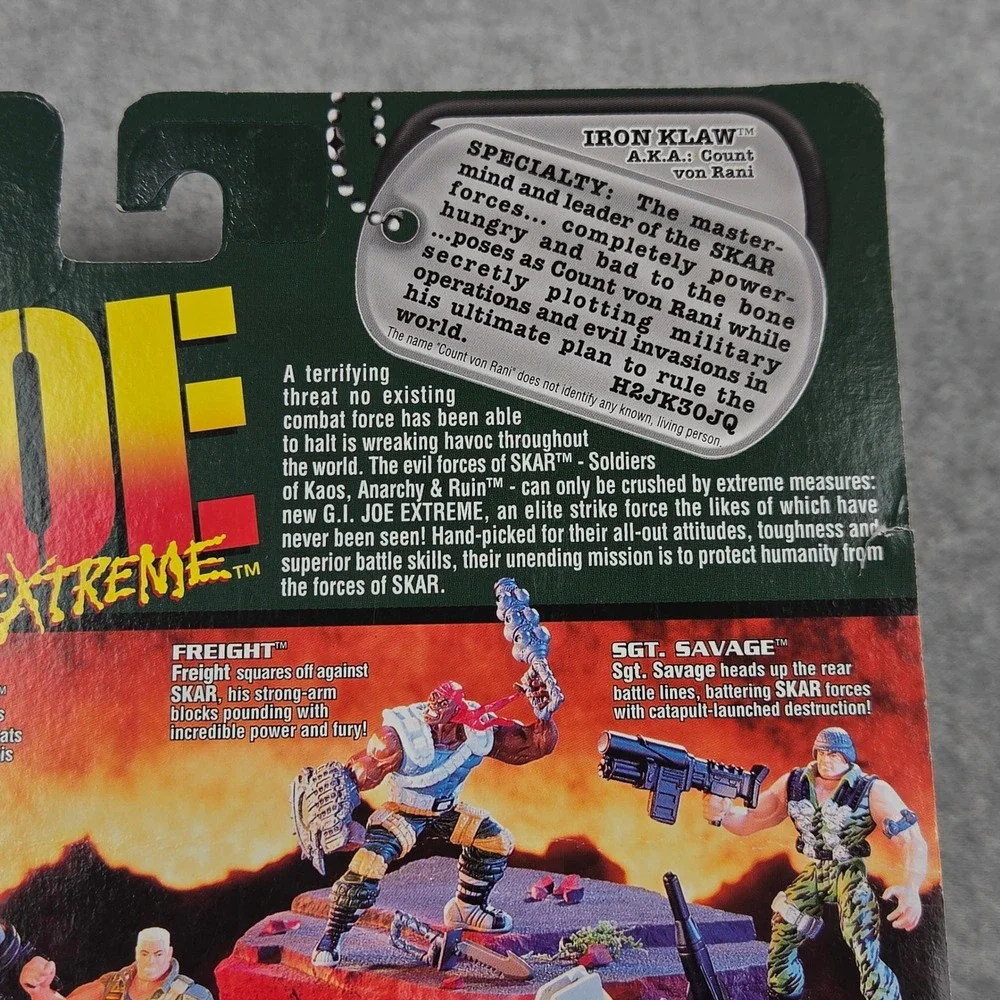 GI Joe Extreme Iron Klaw Action Figure 1995 Kenner SKAR Leader Vintage Toy